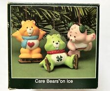 1986 American Greetings CARE BEARS on Ice Set of 3 Ornaments SEALED picture