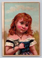 Alabastine Wall Finish Girl Holds Kitten Tabby Cat F E Beach Agent PV53 picture