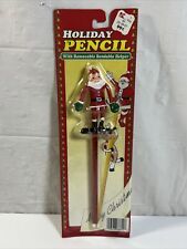 Vintage Holiday Pencil Santa With Removable Bendable Helper Bendie KMart New picture