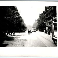 c1920s Frankfurt, Germany Street View Real Photo Trolley Rail Train Station C47 picture