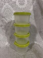 Tupperware Set Of 4 Snack Cups Clear Bowls W/ Margarita Colored seals picture