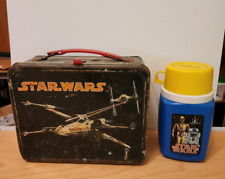 Vintage 1977 Star Wars Metal Lunchbox w/Thermos King -Seeley Yellow Cap picture