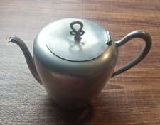 Vintage 1930s Salem Pewter Hinged Tea Pot 6 x 8 inches Colonial Reproduction picture