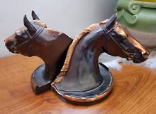 1946 Gladys Brown Dodge Thoroughbred Hunt Derby Horse Bronzed Bookends picture