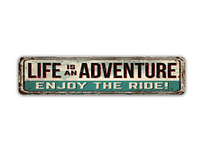 Life Is An Adventure Enjoy The Ride Street Sign Vintage Style picture