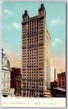 Park Row Building New York Birds Eye View Skyscraper Vintage NY UNP Postcard picture