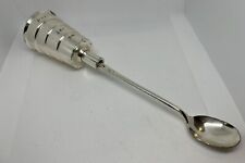 Vintage 1930's Napier Cocktail Measure Jigger Valve Silverplate Bar Spoon 9” picture
