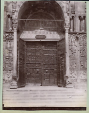 Italy, Verona, porta di Basilica di San Zeno vintage print print, print   picture