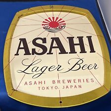 Vintage Asahi Lager Metal Beer Sign 18x13 picture