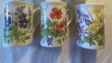Beautiful Vintage Crown Trent Floral Wildflower China MUG From England Set of 5 picture