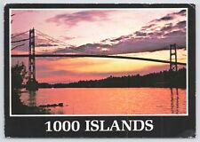 Thousand Islands NY~Sunset Scene Thousand Island Bridge~Continental Postcard picture