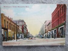 Antique Washington Street, Marquette, Michigan Postcard 1911 picture