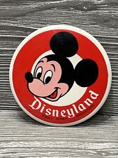 Vintage Disneyland Mickey Mouse  3.5” Walt Disney Pin Back Button Retro Red picture