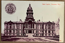 Cheyenne Wyoming State Capitol Great Seal Antique Postcard c1910 picture