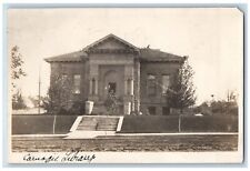 Lewiston Montana MT Postcard RPPC Photo Carnegie Library Building 1913 Antique picture
