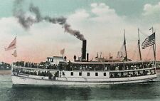 Postcard Portland ME - c1900s Passenger Steamer Ship AUCOCISCO People on Deck picture