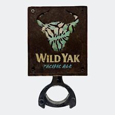Genuine Used Wild Yak Pacific Ale Metal Badge - Bar Tap Decal w/ Clamp picture