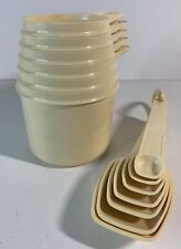 Vintage Tupperware Almond 6 Measuring Spoon And 6  Cup Set Nesting picture