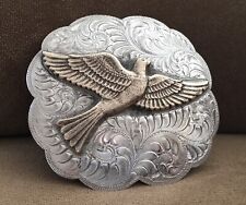 Rare Design Boyd Reno NV American Sterling Silver OL Sculpted Bird Belt Buckle picture