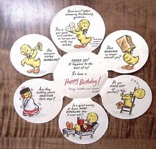 VINTAGE FOLD OUT EARLY HALLMARK DUCK COMICAL GETTING OLDER BIRTHDAY CARD  Z5178 picture