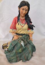 Vintage Native American Indian Woman Resin Ceramic Figurine Accent Piece 12 x 7 picture