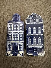Vintage Delfts Hand-Painted Blue Holland Houses Salt & Pepper Shakers picture