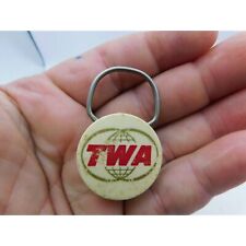 Vintage TWA Trans World Airlines Blue Chip Service Keychain Tag Fob Advertising picture