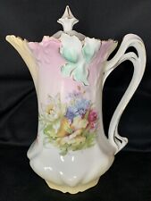 ATQ RS Prussia Chocolate Pot Iris Variation Mold #514 Pink Floral picture
