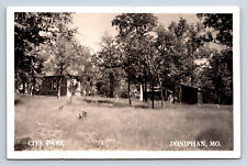 Vintage RPPC Doniphan MO City Park Buildings Real Photo Postcard O27 picture