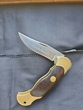 Boker Scout Folding Knife Lockback Brown/Gold Vintage JAHRE 135 1869-1900 picture