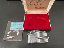 Vintage RONSON Varaflame Lighter, Shiny Chrome In Box w/Brochure  picture