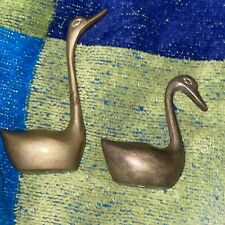 Vintage Brass Swan Gosling Figurine Ducks Geese Duck MCM Decor Paperweight Lot 2 picture