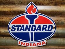 VINTAGE STANDARD OIL SIGN 1954 INDIANA TORCH MOTOR GAS STATION SERVICE AMOCO picture