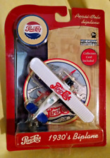 PEPSI BIPLANE 1930'S WHITE WITH BLUE NEW 2005 GEARBOX COLL CARD DIE CAST #04289. picture