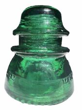 Gorgeous Antique Embossed Hemingray 42, 7-up Green Color CD 154 Glass Insulator picture
