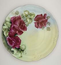 Rare Haviland D'Arcy's Hand-Painted Plate by LeRoy with Red Roses Design picture
