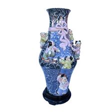 Chinese Traditional 7 Boys Fertility Vase, Ceramic hand painted 19” picture