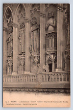 Vintage Postcard REIMS. - La Cathédrale - Galerie des Rois - Baptême de Clovis picture