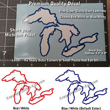 Michigan Decal Great Lakes Premium Quality Laminated Super Glossy 2-colors 0014 picture