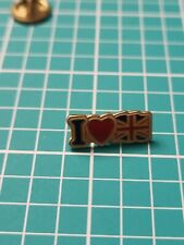 Vtg I ❤️ Great Britain 🇬🇧 Gold Tone Lapel Pin Collectible  picture