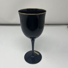 Noritake Remembrance Ebony Glasses Wine Water Black Gold Trim Hand Made 7