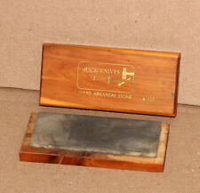 Buck Knife Knives Hard Arkansas Sharpening Stone #135  Wooden Box 2 1/2 x 5 1/2 picture
