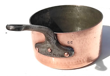 Vintage French 8.1inch Copper Saucepan Chomette Favor Hammered Finish 2.5mm 6lbs picture