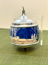Vtg Hallmark 1983 Our First Christmas Together Chrome Ball Keepsake Ornament picture