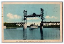 1948 Steamer Ship S.S Keenora Lift Bridge Selkirk Manitoba Canada Postcard picture