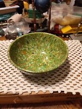 Vintage Prolon Melamine Confetti Splatter Mixing Nesting Bowl 5” Green/Orange picture