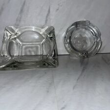 2 Vintage Heavy Glass Cigar Ashtray picture