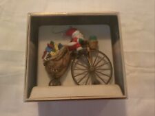 Hallmark 1982 Cycling Santa Keepsake Ornament Christmas Bicycle Gifts picture