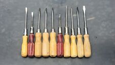 Lot Of 10 Vintage Cabinet Makers Flat Head Screw Drivers USA Irwin, United,... picture
