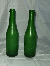 8 vintage green glass beer bottles picture
